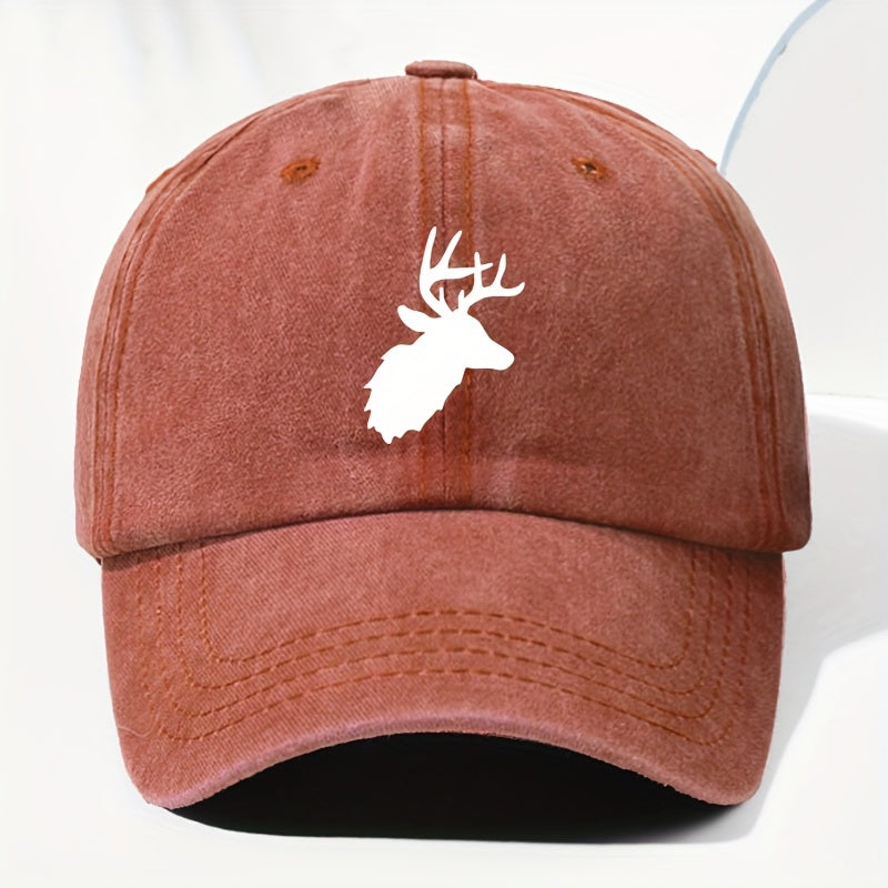 Unisex Animal Print Washed Vintage Baseball Cap Fashion Men Women Sun Hat Adjustable Size Trucker Cap Suitable for All Seasons Daily Wear