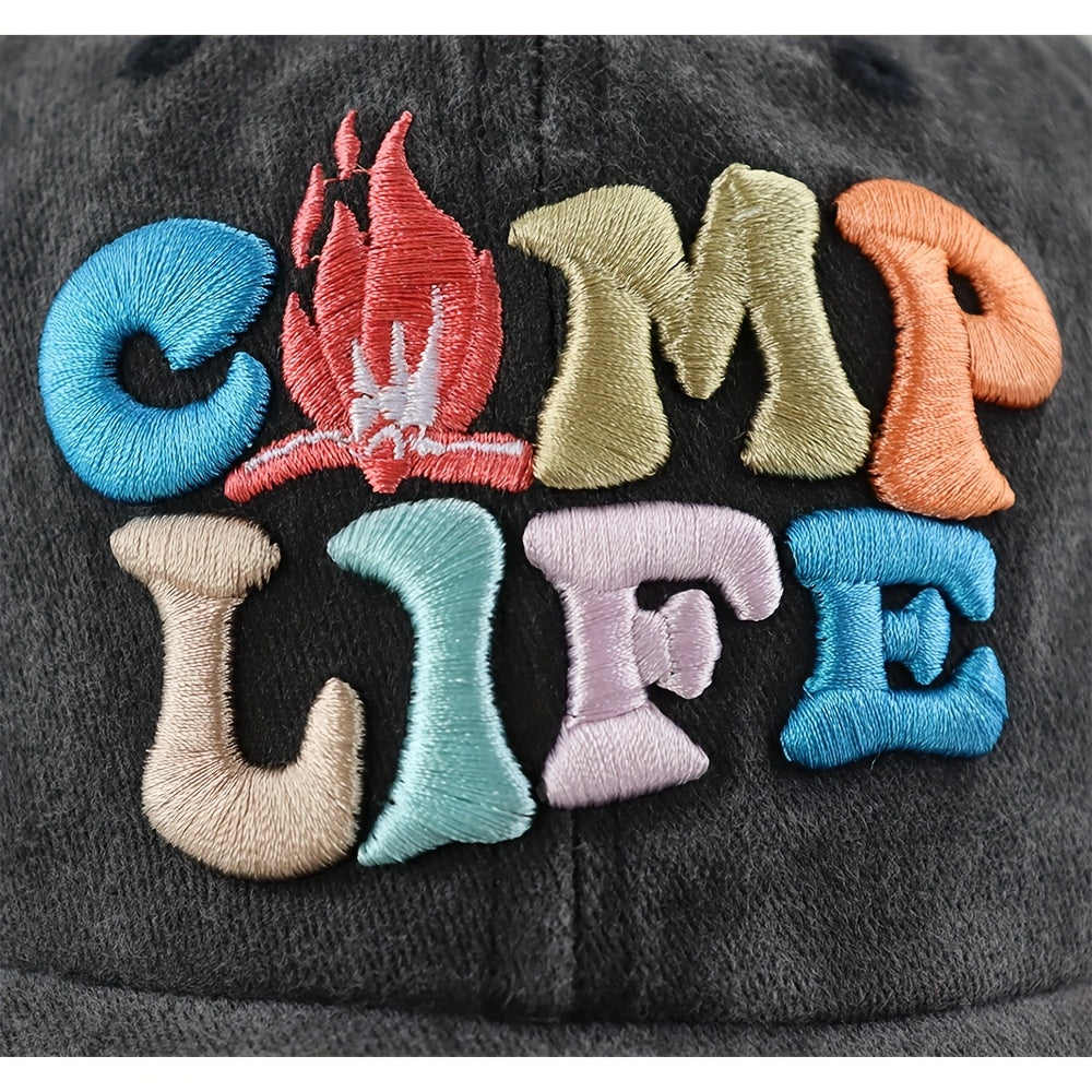 Men And Women Camping Additions, Fun Camping Hats, Adjustable Happy Camping Life Decorative Baseball Caps, Hiking And Camping Gifts for Parents, Grandparents, And Friends