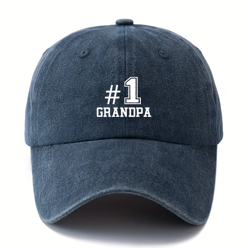 MAKEFGE #1 Grandpa Baseball Cap - Vintage Washed Truck Driver Hat, Lightweight Dad Grandpa Gift for Father's Day, Birthday - Available in Black, Brown, Maroon, Navy - Outdoor Camping, Travel, Everyday Casual Hat.woven Fabric.