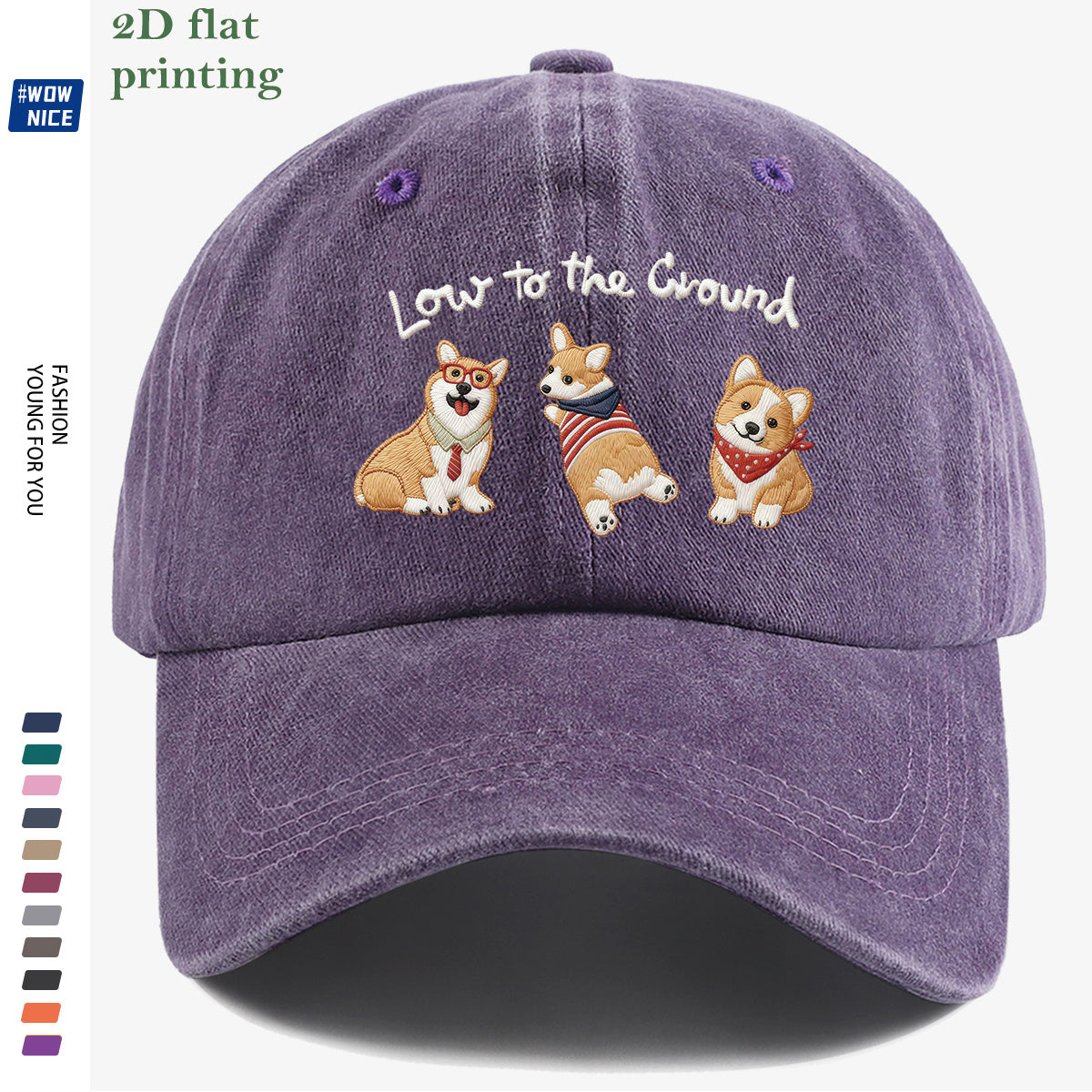 1pc Corgi Printed Baseball Cap, Animal Series Cute Pet Pattern, Fashion Slimming Headwear, Casual Outing Versatile Accessory, Unisex Adjustable Hat, Suitable for Shopping, Travel, Parties, Dates, Commuting, Vacation, Outdoor Activities