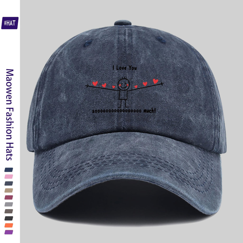 1 Vintage Washed Distressed Baseball Cap, Stylish, Easy to Match, and Attractive, Unisex Snapback Cap with Adjustable Size. The Feature Is the Fun Cartoon Character Design with Happy Faces. This Fashionable Street-style Hat Is Also Known As