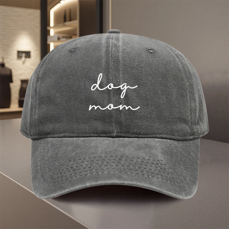 1pc, Adjustable Baseball Cap with "Dog Mom" Print, Made of Lightweight Polyester with Printed Design. Suitable for Outdoor Sports and Camping Enthusiasts, a Popular Couple's Hat, Golf Hat, Trucker Hat, Stylish Baseball Cap, Sun Hat, Casual Hat