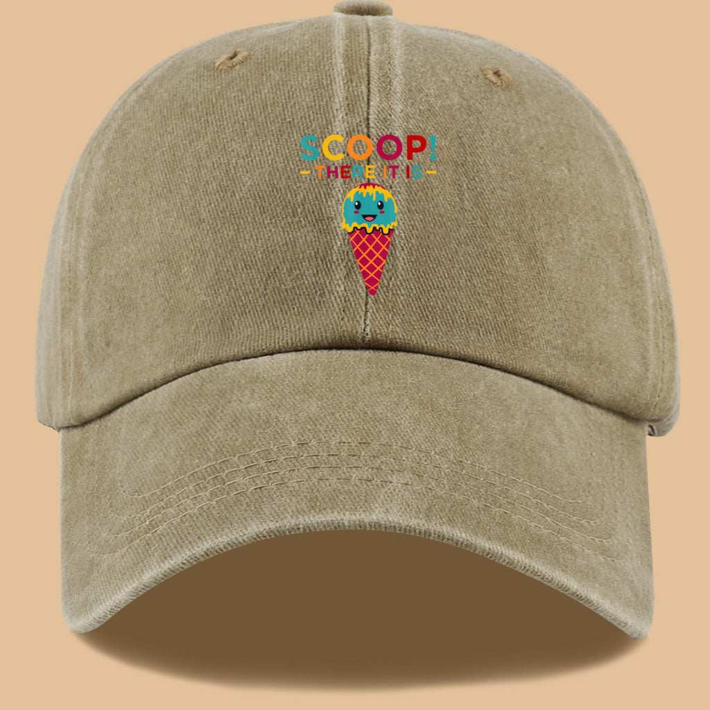 1pc 1pcs Fun Ice Cream Print Baseball Cap with Scoop! There It Is! - Adjustable Unisex Breathable Sun Hat Suitable for &, Summer Outdoor Parties, Picnic, Travel, Casual Wear - Cute, Amusement Parks