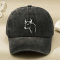 Bull Head Embroidery Baseball Cap for Men Vintage Street Style Casual Outdoor Anniversary Gift