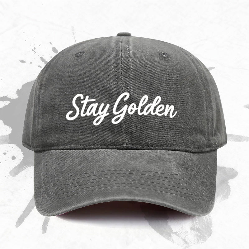 1P 1pc, "Stay Golden" Adjustable Baseball Cap, Lightweight Printed Women's Hat, "Printed Trend" Men's Fashion Cap, an Ideal Gift for Weddings, Parties, and Birthdays.