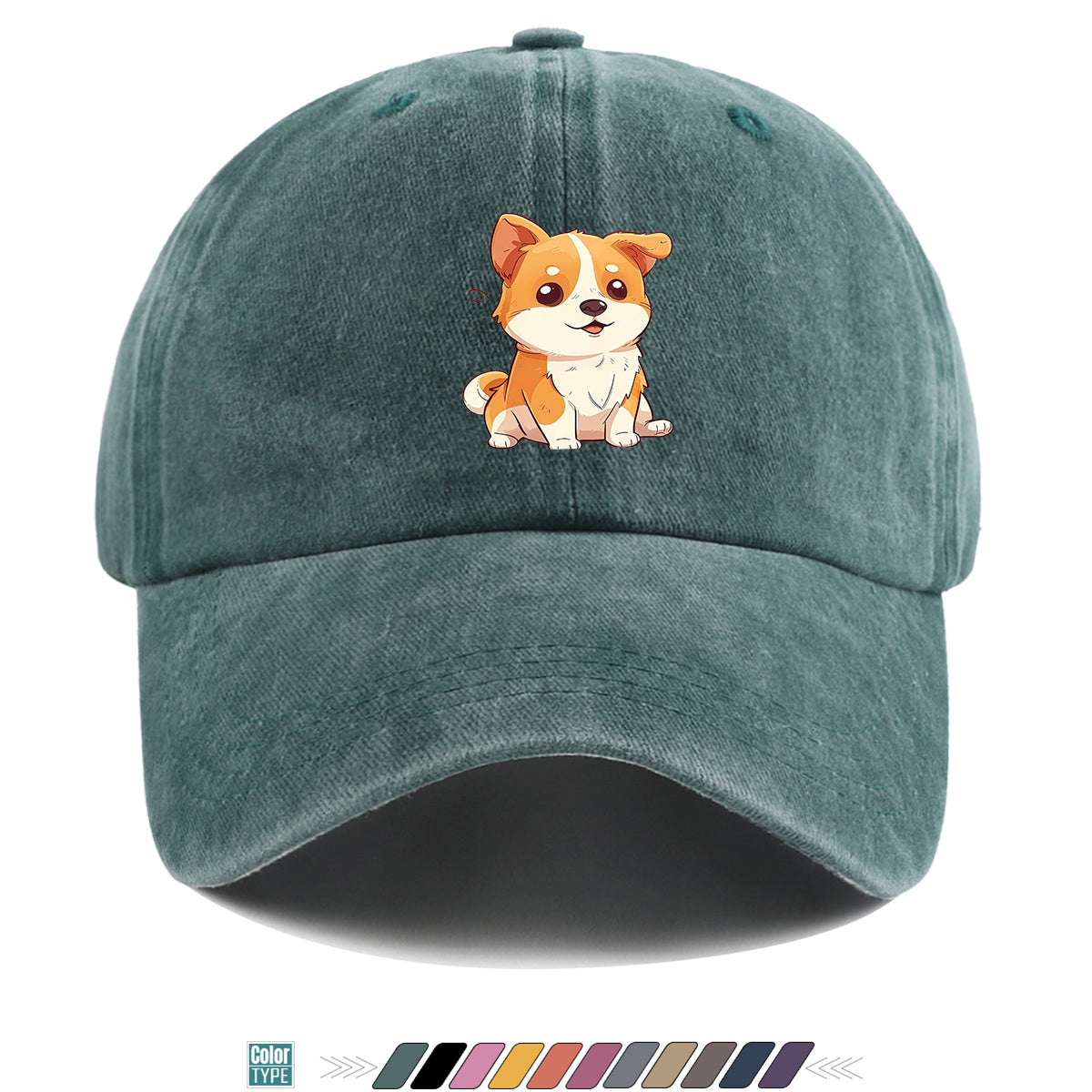 1pc Corgi Print Baseball Cap Suitable for Daily Outfits, Outdoor Activities & Gifts - Adjustable Snapback Hat with Corgi Dog Pattern, Unisex for Men & Women, Corgi-Themed, Park Strolls, Casual Wear (Cute Corgi)