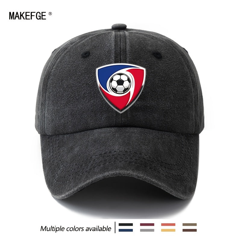 2026 Football Event Baseball Cap, a Unisex Fashionable and Versatile Printed Football Shield Baseball Cap, Classic Vintage Washed Outdoor Lightweight Curved Brim Hat, Trucker Baseball Cap, Suitable for Outdoor Vacations, Travel, Camping, and Other