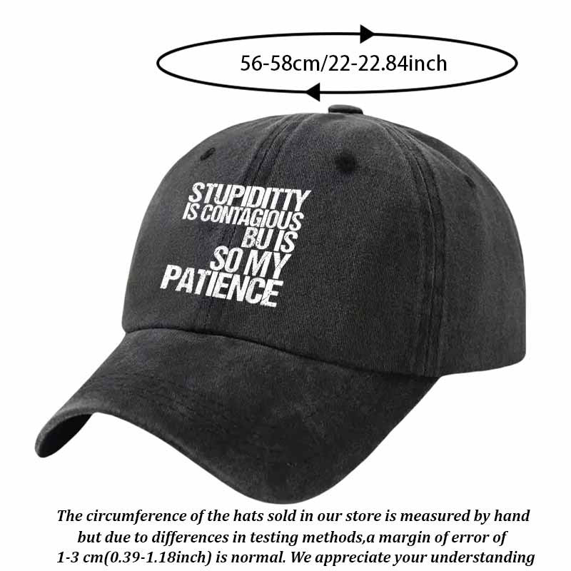A Trendy Baseball Cap with White Letters on a Dark Background, Perfect for Street Style And Personal Expression