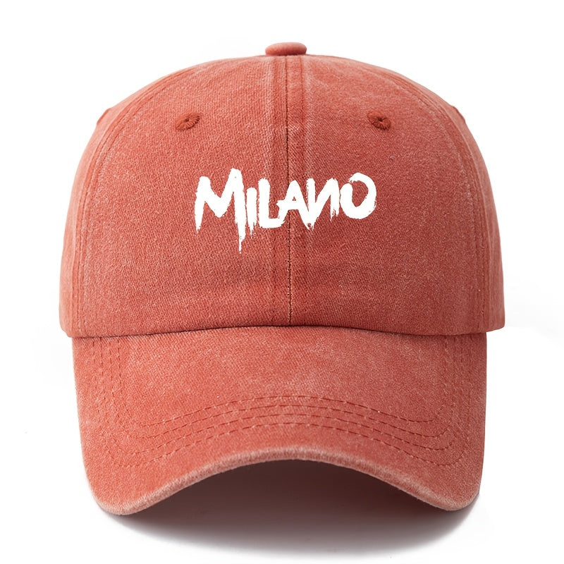 MILANO Retro Washed Baseball Cap - Unisex Trucker Hat Suitable for Outdoor, Casual Wear, Driving, Vacations - Classic Washed Look, Printed Design, Ideal for Truck Drivers & Lifestyles