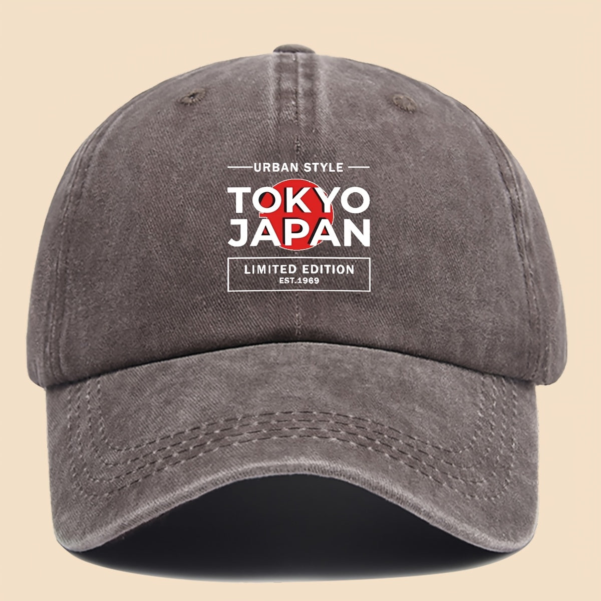 1pc Tokyo Japan City Style Printed Baseball Cap, Unisex, Printed Design, Solid Color Minimalist Vintage Curved Brim Dad Hat, Adjustable Size, All-Season Sun Hat, Suitable for Cycling, Fishing, Hunting, Teen Couple Skateboard Cap, Ideal Gift