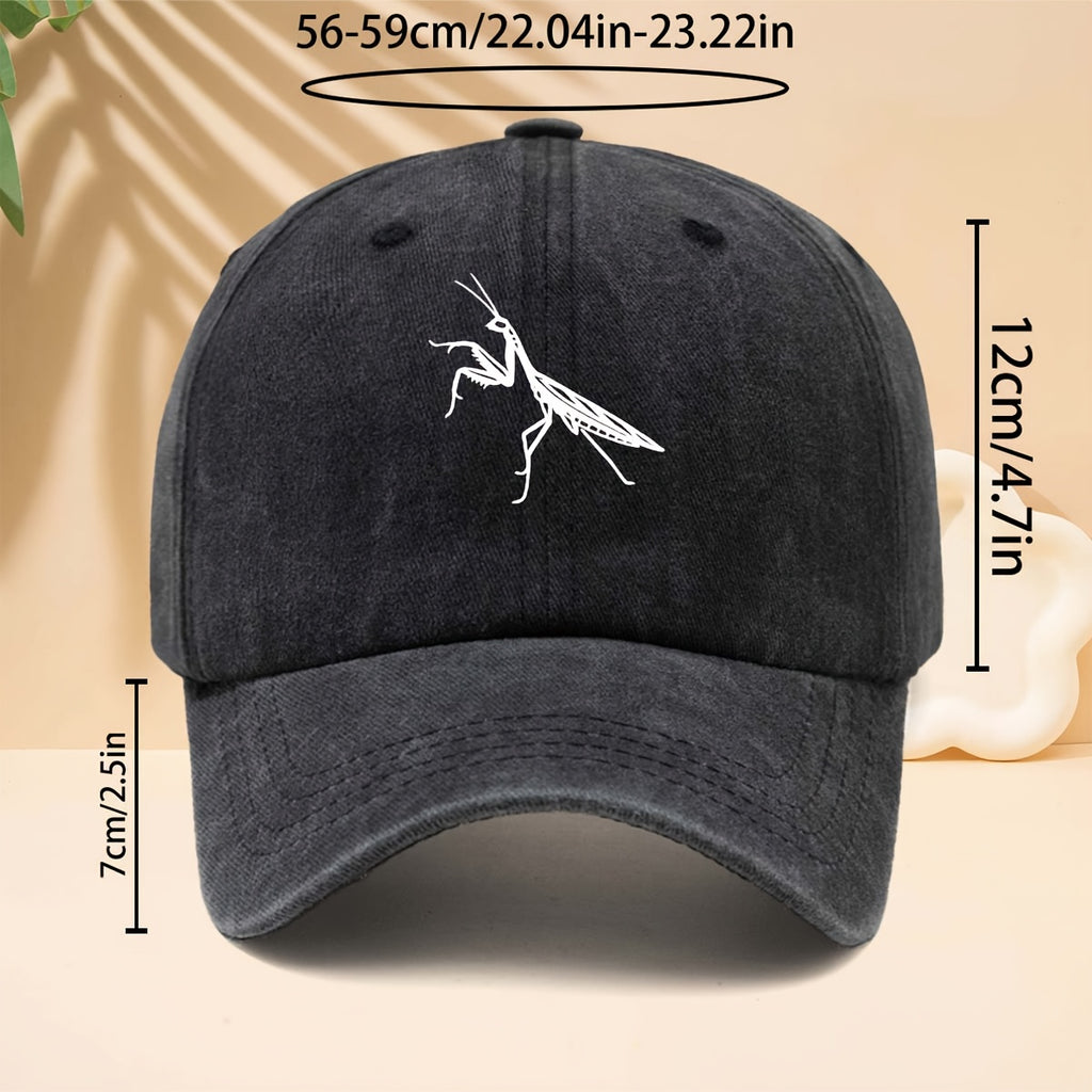 Men' & Women' Praying Mantis Print Trucker Hat - Adjustable Soft-Top Cap with Insect Design, Curved Brim Suitable for Casual,, Parties, for All- Outdoor Wear, Hip-Hop Style for Trucking, Driving, Daily Use