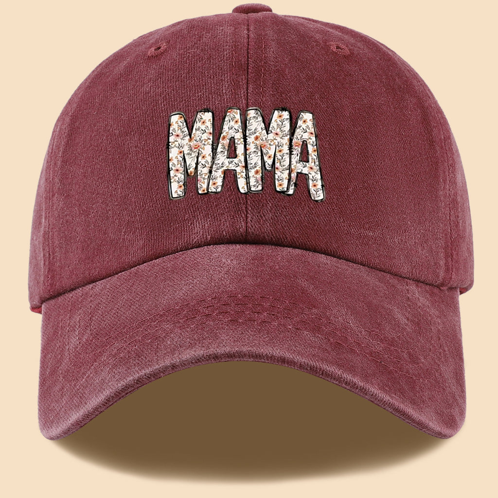 1pc 1pcs "Mom" Floral & Letter Print Baseball Cap Suitable for for Men & Women, Adjustable Duckbill Hat with Mom-Themed, Breathable Unisex Cap for Outdoor, Travel, Gifts for Mom, Birthdays, Casual Wear - Fashionable Duckbill Cap
