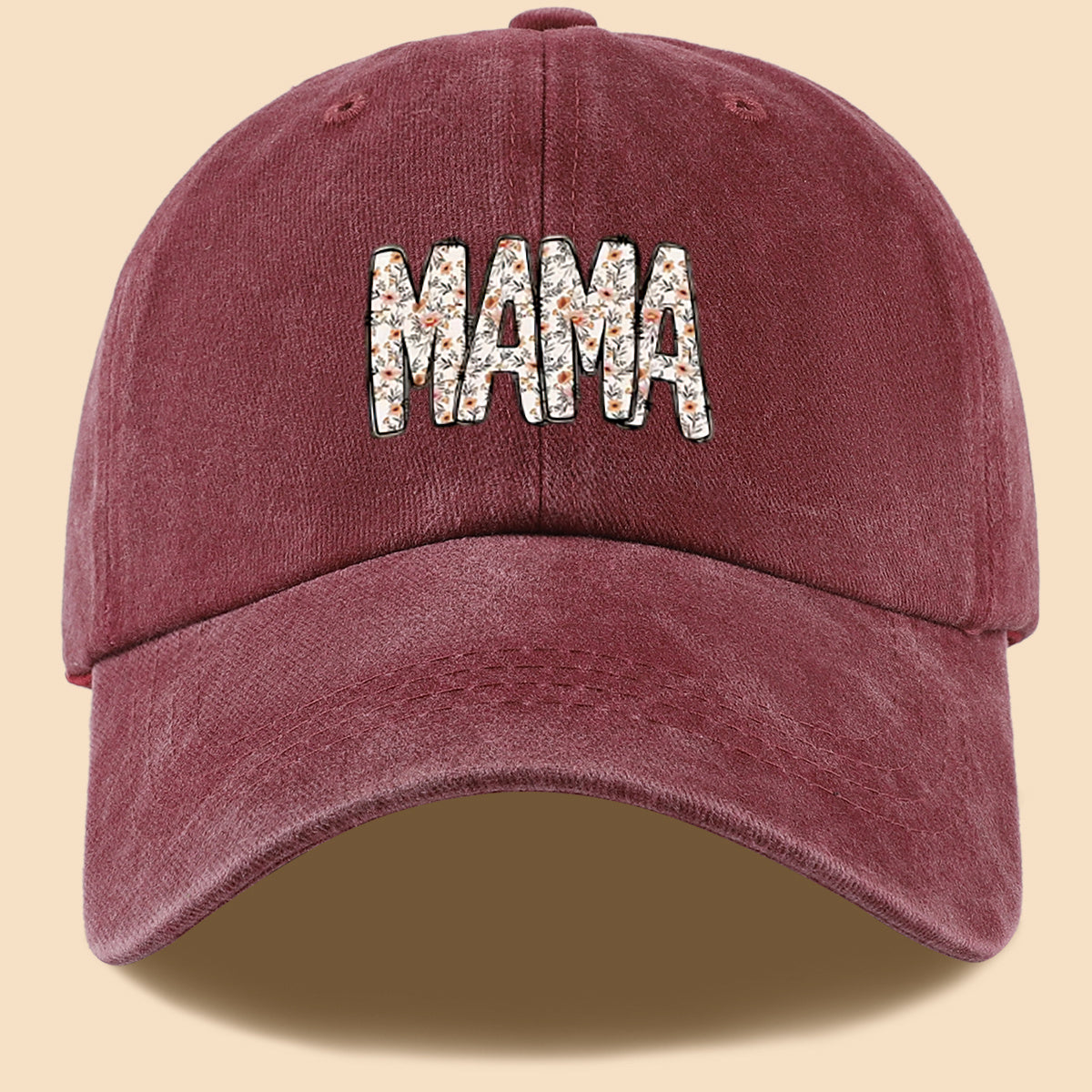 1pc 1pcs "Mom" Floral & Letter Print Baseball Cap Suitable for for Men & Women, Adjustable Duckbill Hat with Mom-Themed, Breathable Unisex Cap for Outdoor, Travel, Gifts for Mom, Birthdays, Casual Wear - Fashionable Duckbill Cap