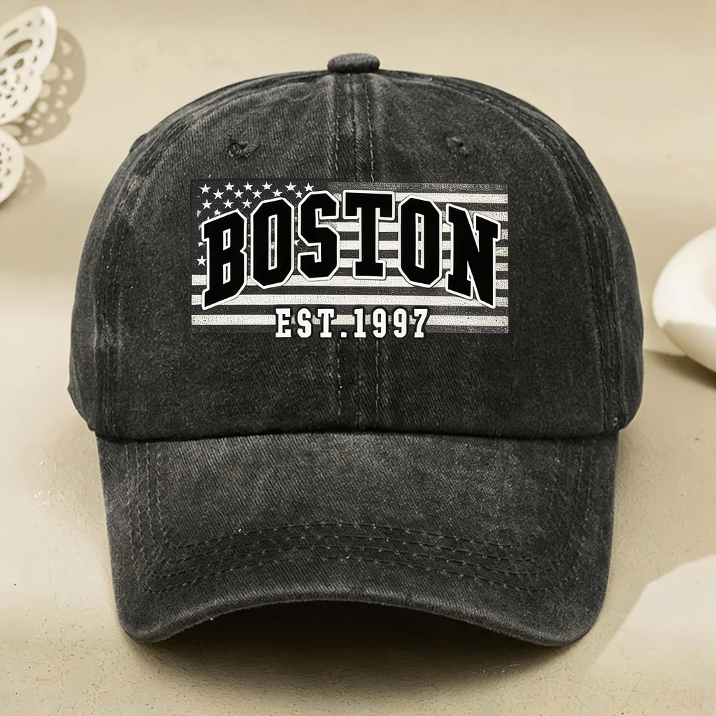 Vintage Boston Est. 1997 Baseball Cap for Men Women Casual Streetwear Adjustable Washed Cotton Hat Anniversary Gift