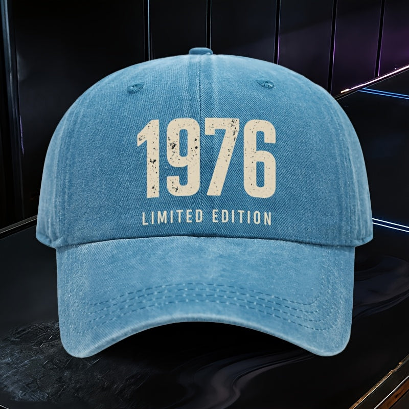 1pc, Adjustable Baseball Cap with "1976 Lid Edition Retro Style", Polyester Fiber Lightweight Printed Craft, Suitable for Outdoor Sports And Camping Enthusiasts, Trendy Couple Hat, Golf Cap, Trucker Cap, Fashionable Baseball Cap, Suitable for Youth