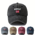Unisex Norwegian Flag & NORWAY Lettering Vintage Cap - Norway Pride Outdoor Travel Hat, Lightweight Curved Brim, Hand Washable Black Norwegian Flag for &, Casual Wear Accessory (Norwegian Flag)