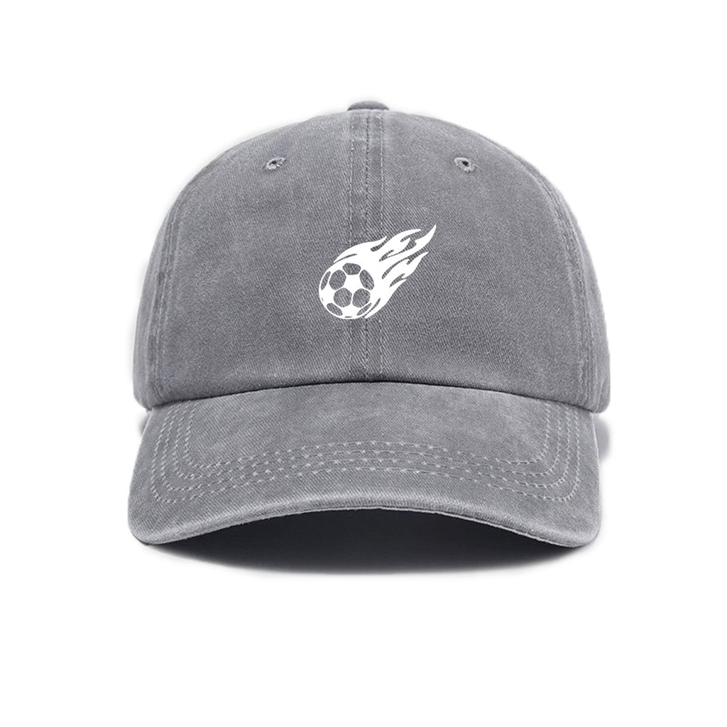 1 Washed Distressed Printed Baseball Cap for Adults, Fashionable Vintage Soccer Print Washed Distressed Soft Top Sun Baseball Cap, Unisex Versatile Baseball Cap