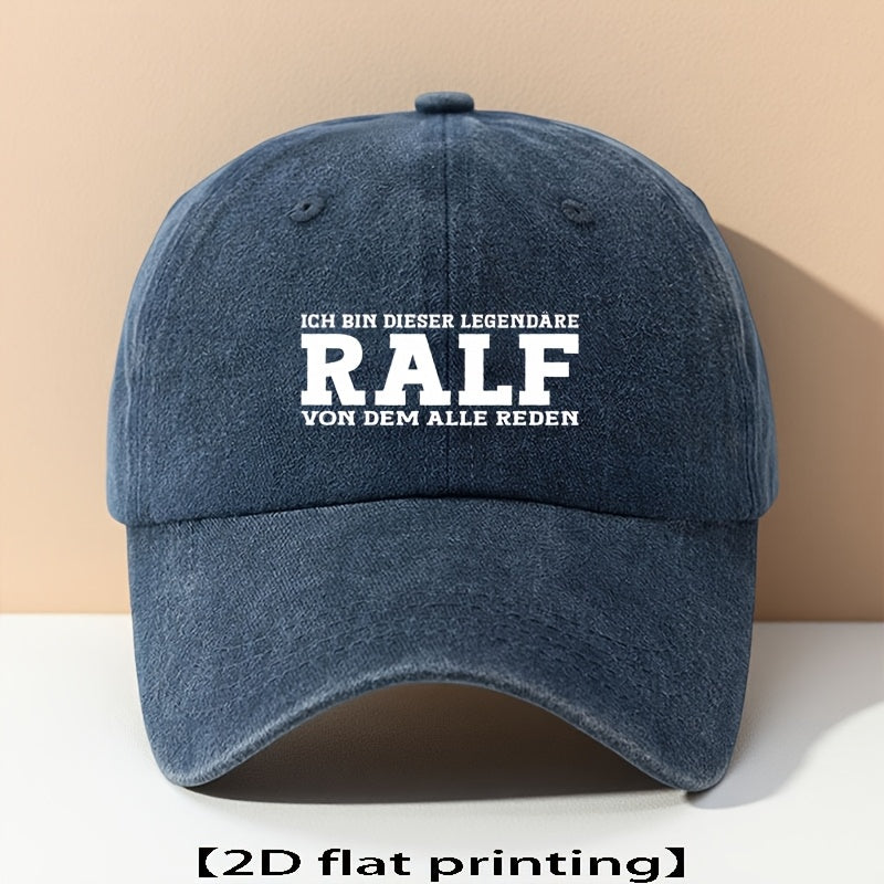 Men' & Women' RALF Printed Baseball Cap - Lightweight Breathable Dad Hat Suitable for Outdoor Travel, Beach, Fishing, Casual Wear - Minimalist RALF Design, Unisex Gift for Grandpa, Dad, Holiday Events - Comfortable Headwear