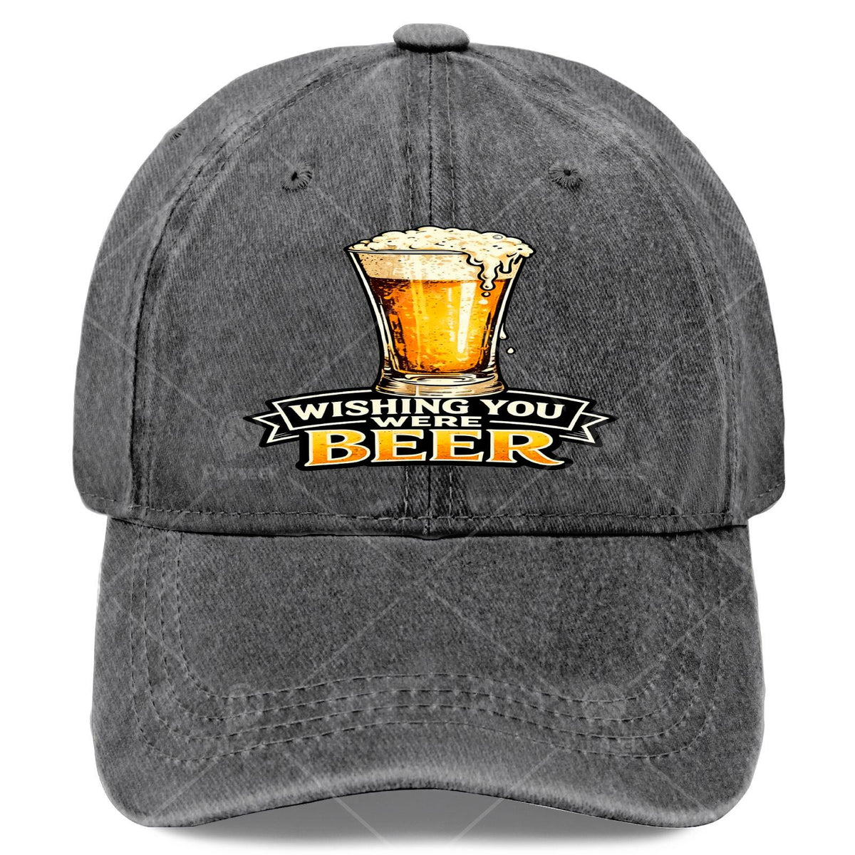 Funny Beer Lovers with "Wishing You Were Beer" Print - Retro Full-Body Beer Unisex Hat Suitable for Christmas Gifts, Games & 4th of Parties - Lightweight Round Top for &