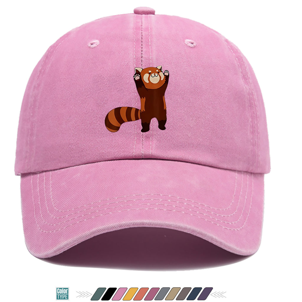 1pc Cartoon Red Panda Printed Baseball Cap, Cute Animal Pattern Sun Hat, Adorable Age-Reducing Fashion Hat, Unisex Adjustable Duckbill Cap, Couple Outing Hat, Casual Leisure Hat, Outdoor Play Sun Hat, Picnic Photography Hat, Bestie Matching Hat