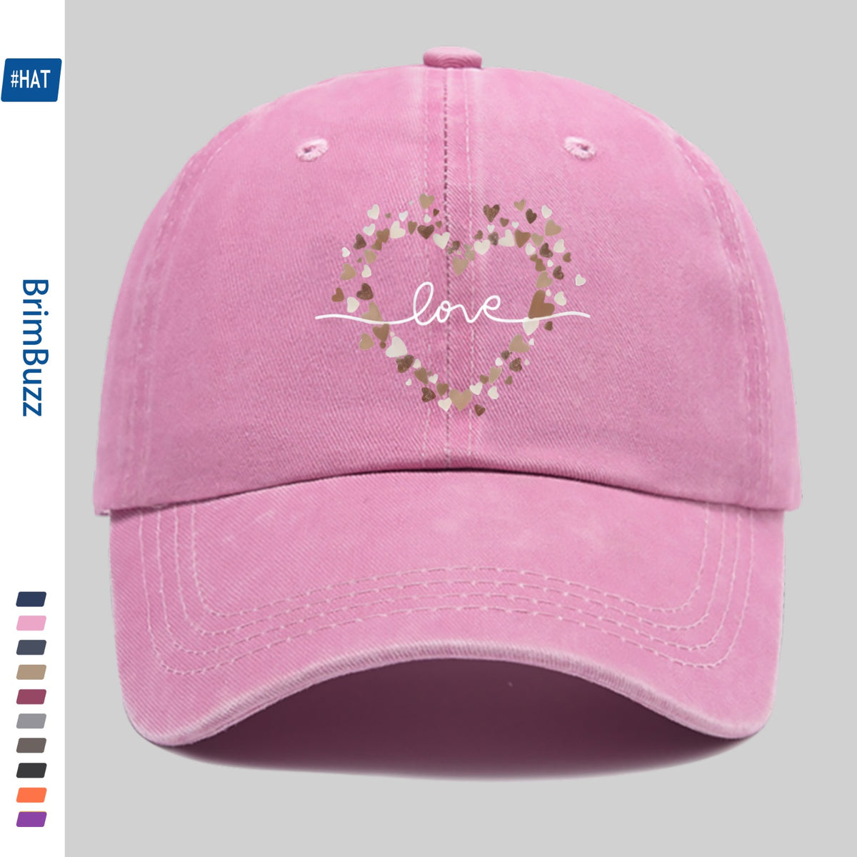 Minimalist Heart-Pattern Printed Baseball Cap, Unisex Sun Hat, Available in Multiple Colors, Dad Hat, Comfortable And Lightweight Sun Hat, Washed Vintage Cap, American Street Skateboard Cap, Vintage Accessory, Exquisite Gift for Women
