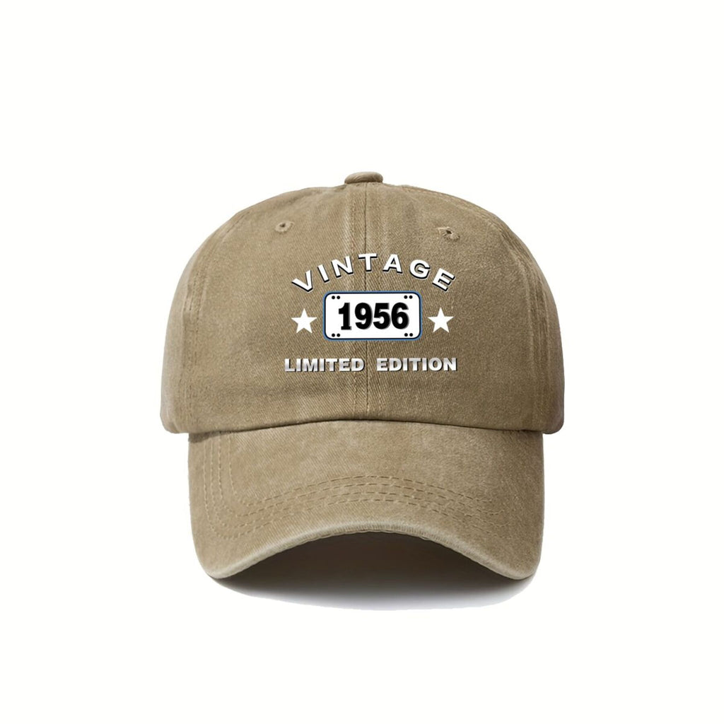 Vintage 1956 Lid Edition Design, Celebrating an Aesthetic And Its Timeless Appeal. American Retro Washed Distressed Printed Baseball Cap for Men And Women, Spring And Autumn Outdoor Sun Hat, Personalized Trendy Hip-Hop Duckbill Cap