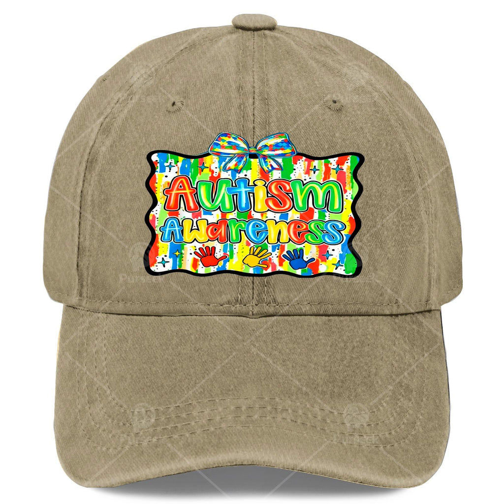 Fashionable Baseball Cap, Unisex, Featuring a Bright Patchwork Design to Promote Autism Awareness