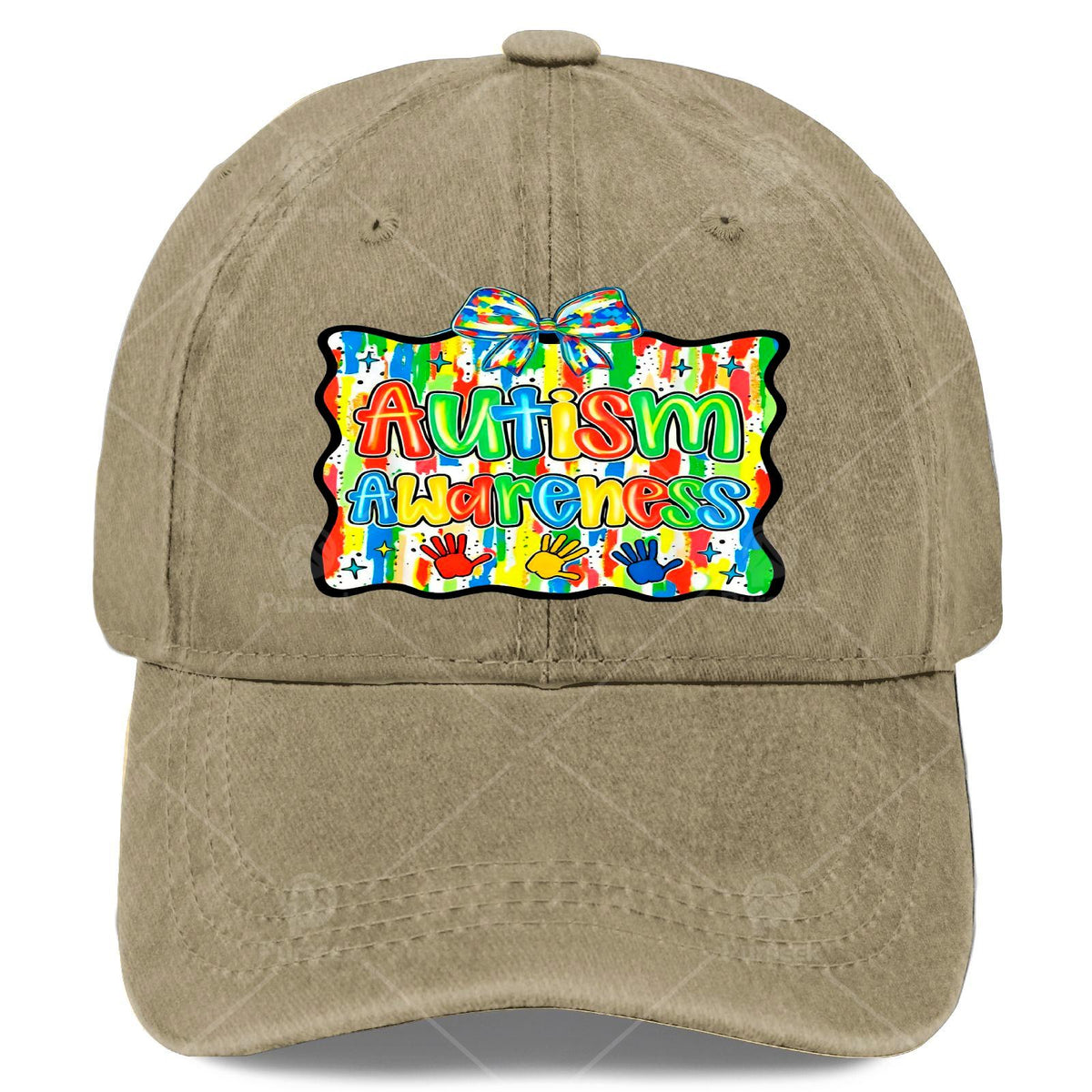 Fashionable Baseball Cap, Unisex, Featuring a Bright Patchwork Design to Promote Autism Awareness