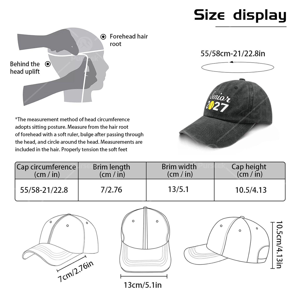 2027 Softball Graduating Class Graduation Cap, Unisex Fashionable Style