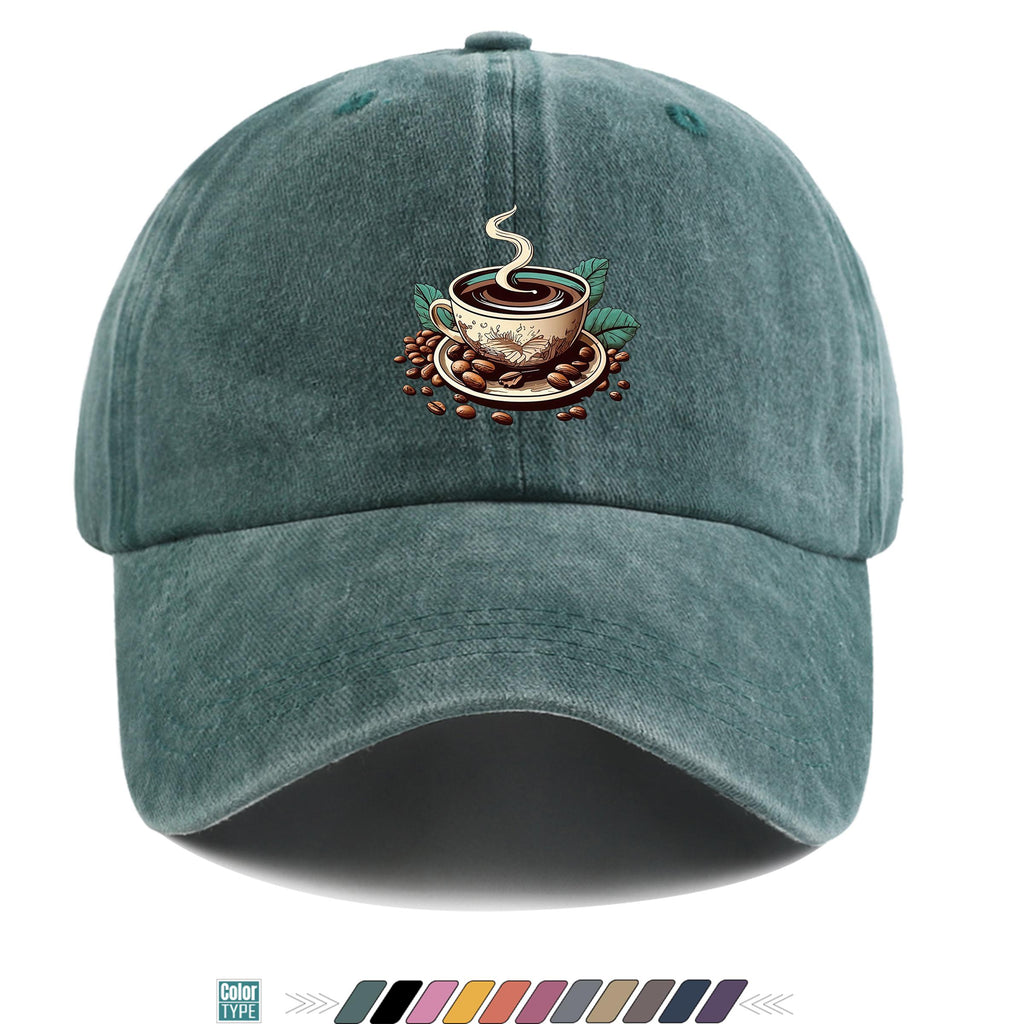 1pc 1pcs Vintage American Trucker Hat - Adjustable Soft Top Dad Cap with Coffee Print, Breathable Suitable for Outdoor Sports, Cycling,, Fishing, for Men & Women, Unisex for Youth, Skateboarding, Parties, Festivals, Gift