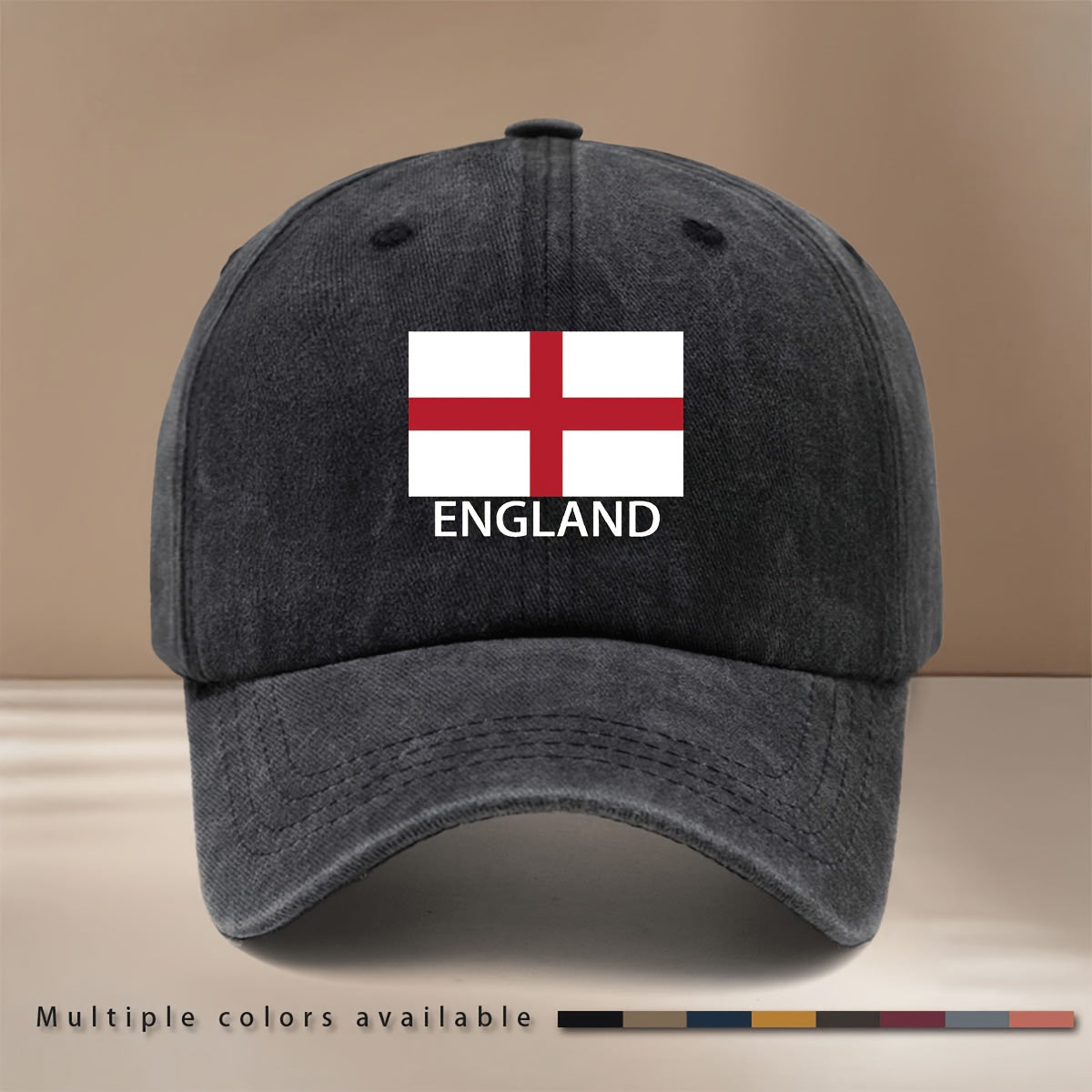 ENGLAND Letter Flag Printed Pattern Baseball Cap All Seasons Duckbill Cap Trendy Textured Casual Hat Comfortable Lightweight Hip-Hop Cap Unisex 6-Panel Cap Adjustable Size Easy Fashion Style Versatile Sports Event Support Vacation Travel Gathering C