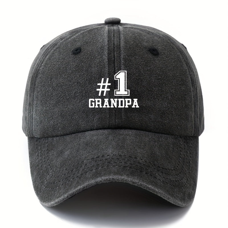 MAKEFGE #1 Grandpa Baseball Cap - Vintage Washed Truck Driver Hat, Lightweight Dad Grandpa Gift for Father's Day, Birthday - Available in Black, Brown, Maroon, Navy - Outdoor Camping, Travel, Everyday Casual Hat.woven Fabric.