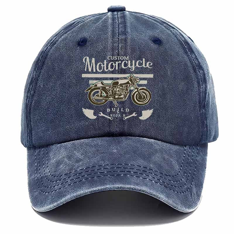 Vintage Motorcycle Design Baseball Cap - Retro Style Textile Fabric Hat with Iconic Motorcycle Graphics, Hand Washable Outdoor Casual Cap for Motorcycle Riding & Weekend Getaways ()