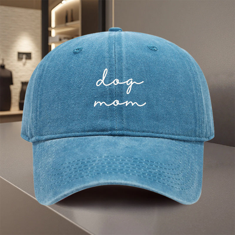 1pc, Adjustable Baseball Cap with "Dog Mom" Print, Made of Lightweight Polyester with Printed Design. Suitable for Outdoor Sports and Camping Enthusiasts, a Popular Couple's Hat, Golf Hat, Trucker Hat, Stylish Baseball Cap, Sun Hat, Casual Hat