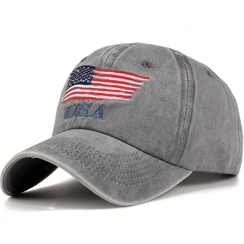 Men'S Fashion Versatile Baseball Cap American Flag Retro Design Valentine'S Day Gift Sunshade Breathable Comfortable Outdoor Sports Casual Hat Classic Style High Quality