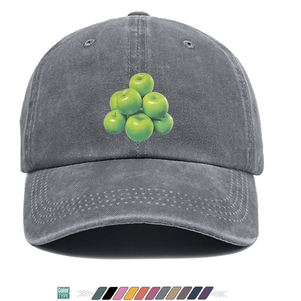 1pc Green Apple Print Baseball Cap for Men & Women - Adjustable Unisex Hat with Stacked Apple, Suitable for Outdoor, Travel, Parties, Casual Wear - Fresh, Holidays, Anniversaries - Apple-Themed Cap