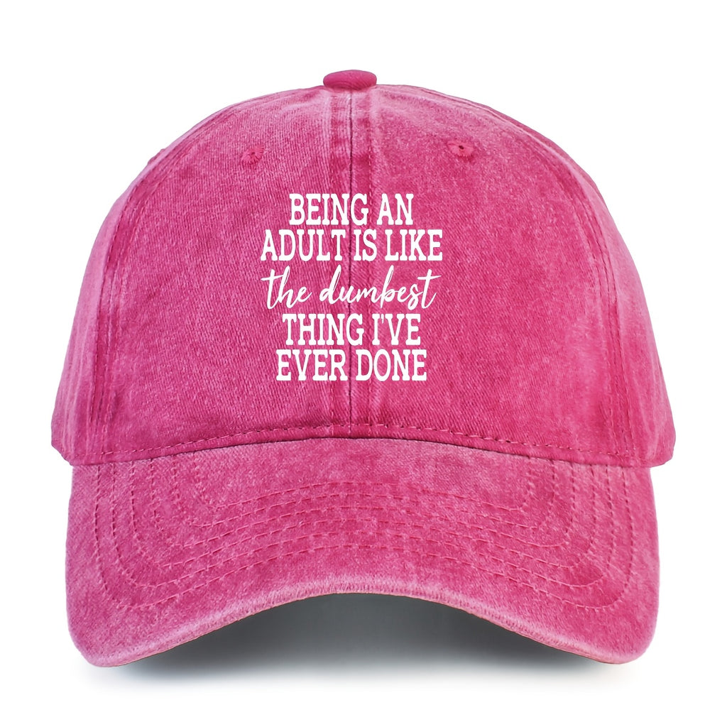 Lightweight Solid Color Baseball Cap, Printed And Distressed, Adjustable Sun Hat Suitable for Both Men And Women