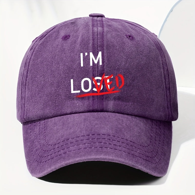 Unisex IM LOVED Letter Print Washed Vintage Baseball Cap Fashion Men Women Sun Hat Adjustable Size Trucker Cap Suitable for All Seasons Daily Wear