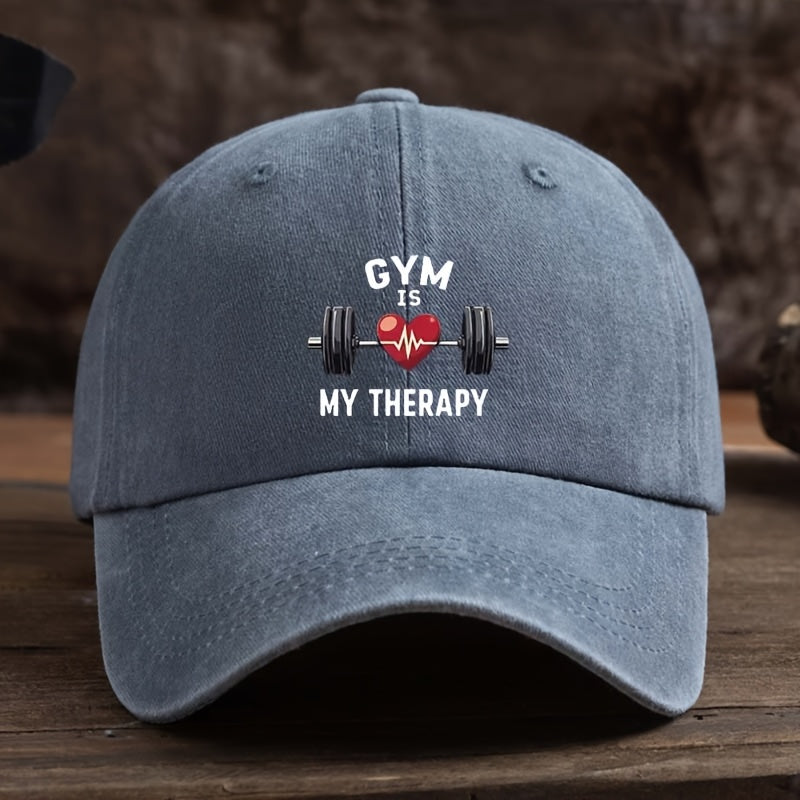 Men'S Funny Gym Hat - Baseball Cap with "GYM - MY " Text, Workout And Casual Hat for Fitness Centers, Casual Attire - Machine Washable Breathable Baseball Cap for Men, Active Lifestyle Accessory, Sporty Design, Comfortable Fit, Headwear