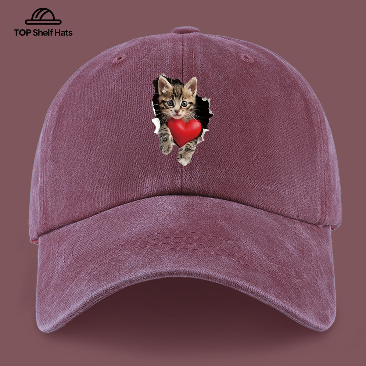 1pc Kitten Print Baseball Cap for Women & Men - Adjustable Snapback, Lightweight Breathable Suitable for Beach, Hiking, Fishing, Daily Wear - Cute Kitten Cap for Outdoor Sports, Gifts for Birthdays, Valentines, for &