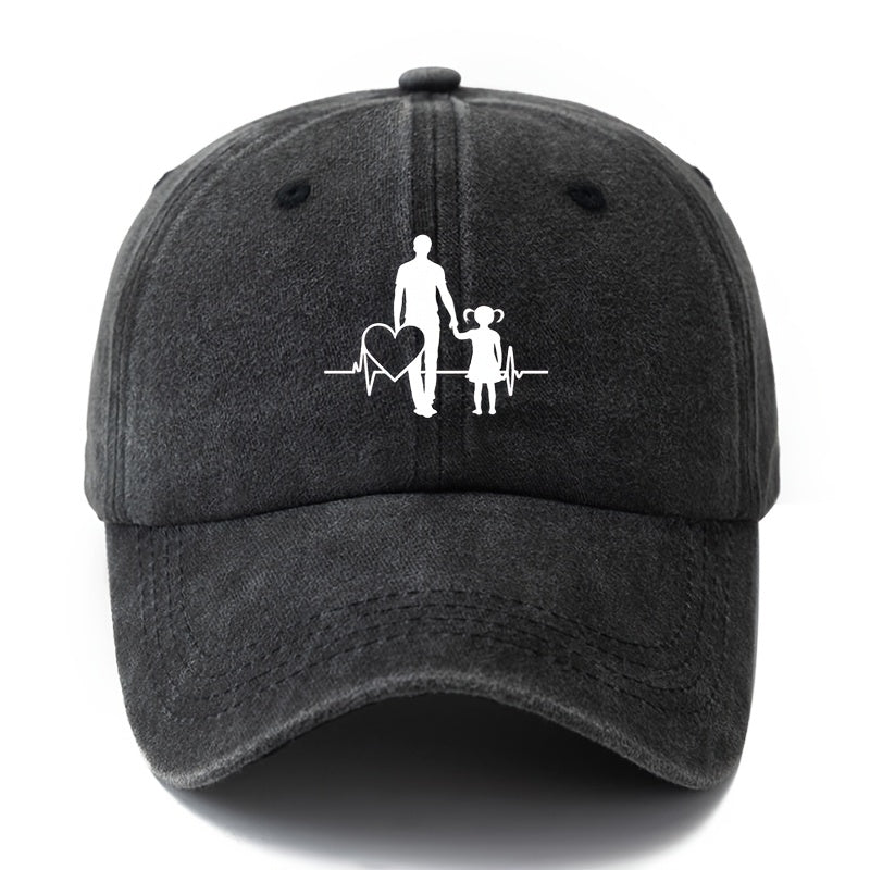 A Unisex Fashionable "Guardian Hand-in-Hand" Baseball Cap, Featuring a Classic Vintage Washed Lightweight Curved-brim Design. Suitable for Outdoor Vacations, Travel, Camping, and Other Casual Occasions. Also Works as a Hip-hop Cap for Holiday