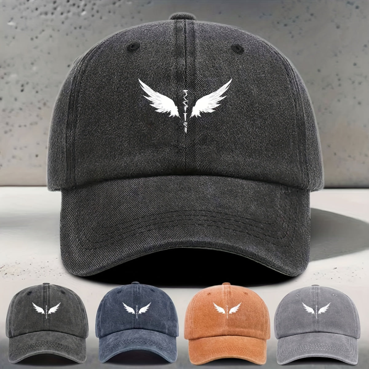 Women'S Baseball Cap with Wing Lines And Feather Texture Print, Mystical Dreamy Style for Daily Outings And Parties, Matching Curved Brim Hat Unisex Premium Comfortable 6-Panel Soft Top Cap Washable Adjustable