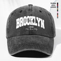 Unisex BROOKLYN1898 Letter Print Washed Vintage Baseball Cap Fashion Men Women Sun Hat Adjustable Size Trucker Cap Suitable for All Seasons Daily Wear