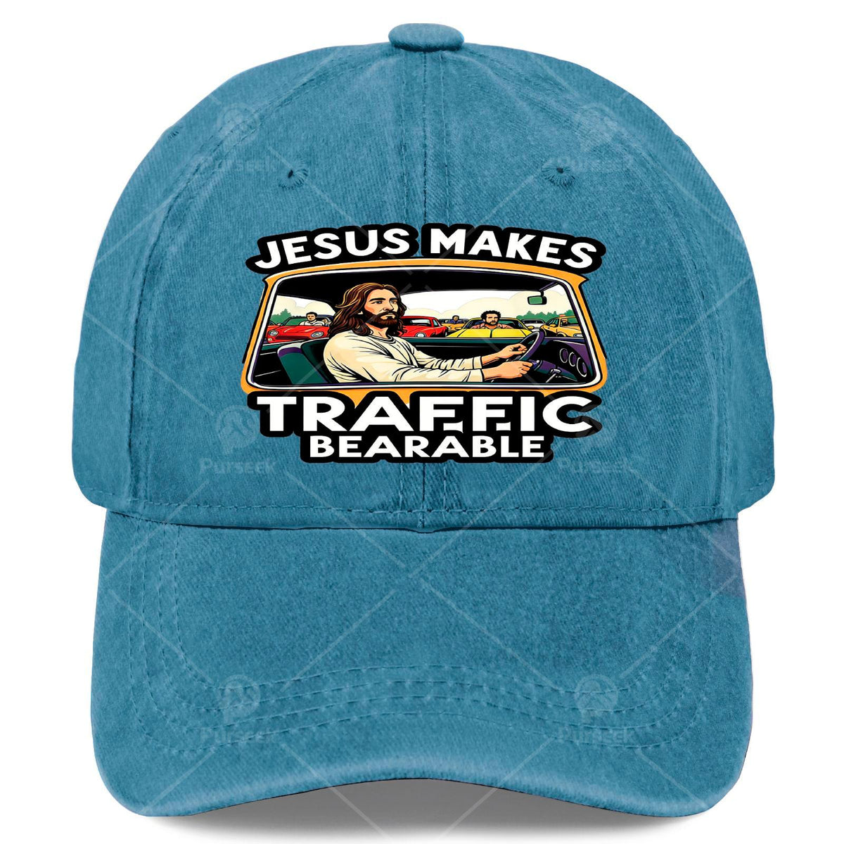 Jesus-Themed Baseball Cap Suitable for Christmas, Games & Daily Wear - Vintage Full-Body Religious Print with Jesus &, Lightweight Low-Brim Unisex Cap, Machine Washable for Men & Women, Religious Gifts for Driving & Church