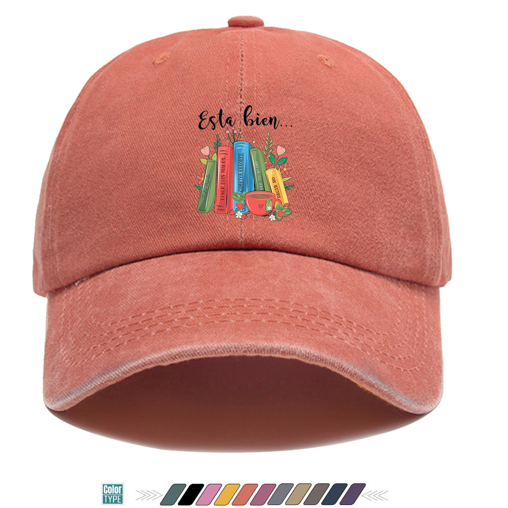1pc Colorful Books And Teacup Illustration Printed Baseball Cap, Comfortable Breathable Sun Hat, Fashionable Aesthetic Unisex Hat, Adjustable Size, Casual Streetwear, Literary Youth Reading Cap, Suitable for Bookstore Check-In, Cafe Gatherings