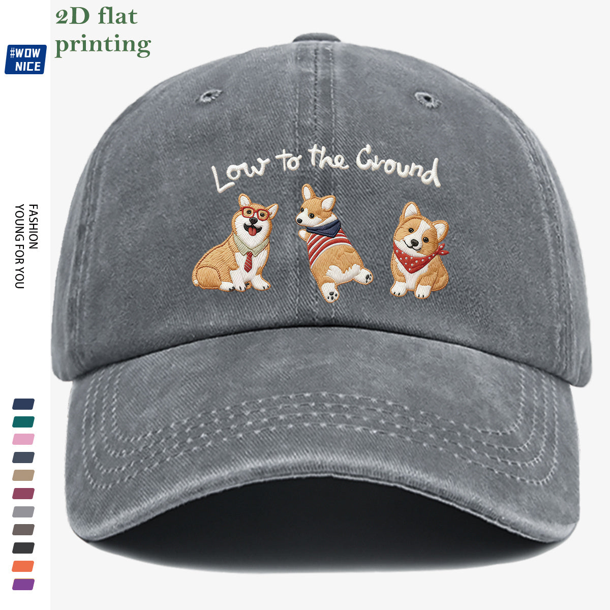 1pc Corgi Printed Baseball Cap, Animal Series Cute Pet Pattern, Fashion Slimming Headwear, Casual Outing Versatile Accessory, Unisex Adjustable Hat, Suitable for Shopping, Travel, Parties, Dates, Commuting, Vacation, Outdoor Activities