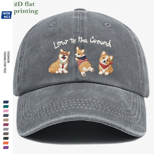 1pc Corgi Printed Baseball Cap, Animal Series Cute Pet Pattern, Fashion Slimming Headwear, Casual Outing Versatile Accessory, Unisex Adjustable Hat, Suitable for Shopping, Travel, Parties, Dates, Commuting, Vacation, Outdoor Activities