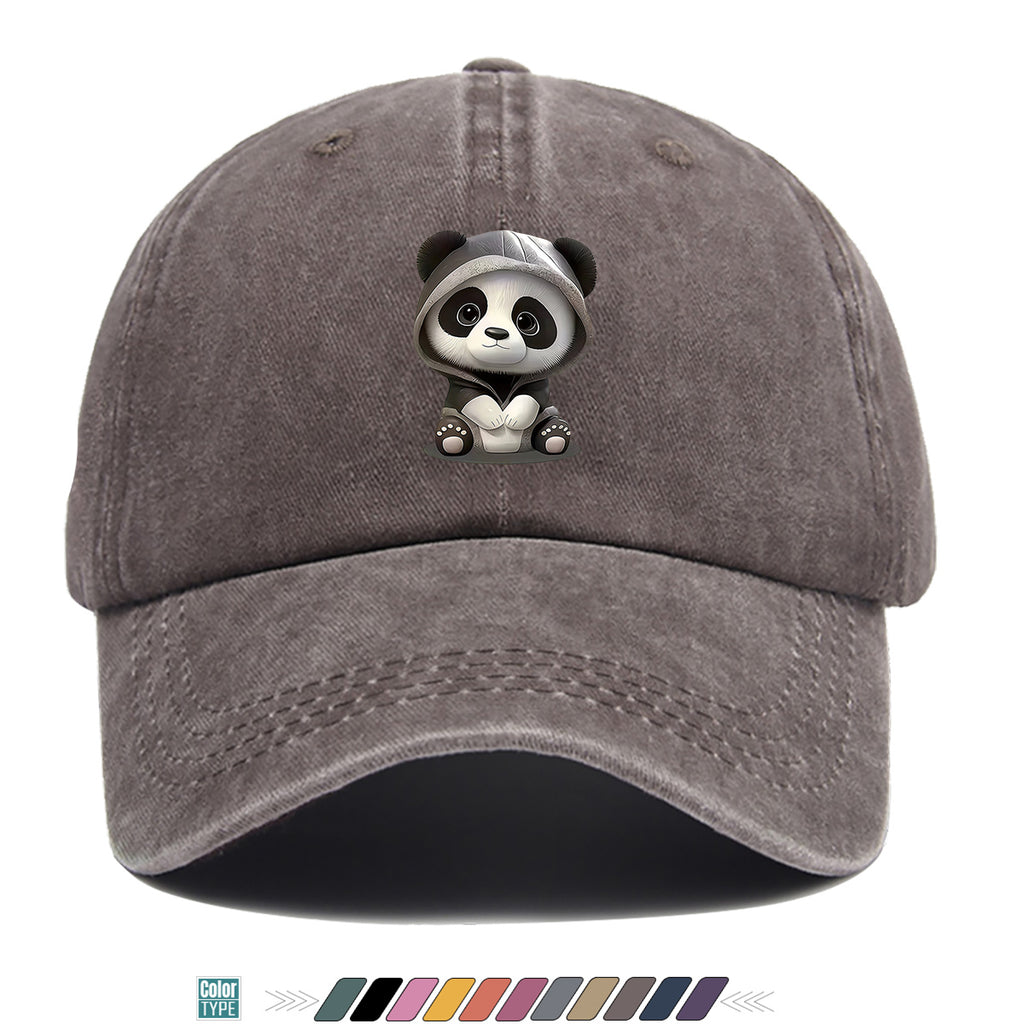 1pc Panda Hoodie Cartoon Print Baseball Cap Cute Panda Pattern Comfortable And Breathable Duck Tongue Hat Fashionable And Versatile Unisex Baseball Cap Adjustable Size Daily Hat Couple Outing Hat Suitable for Shopping, Playing, Dating, Daily Life