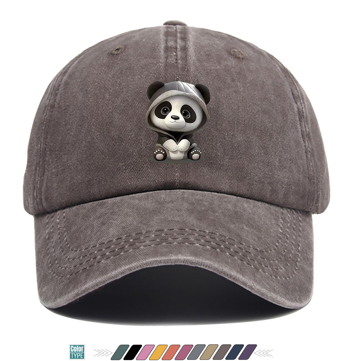 1pc Panda Hoodie Cartoon Print Baseball Cap Cute Panda Pattern Comfortable And Breathable Duck Tongue Hat Fashionable And Versatile Unisex Baseball Cap Adjustable Size Daily Hat Couple Outing Hat Suitable for Shopping, Playing, Dating, Daily Life