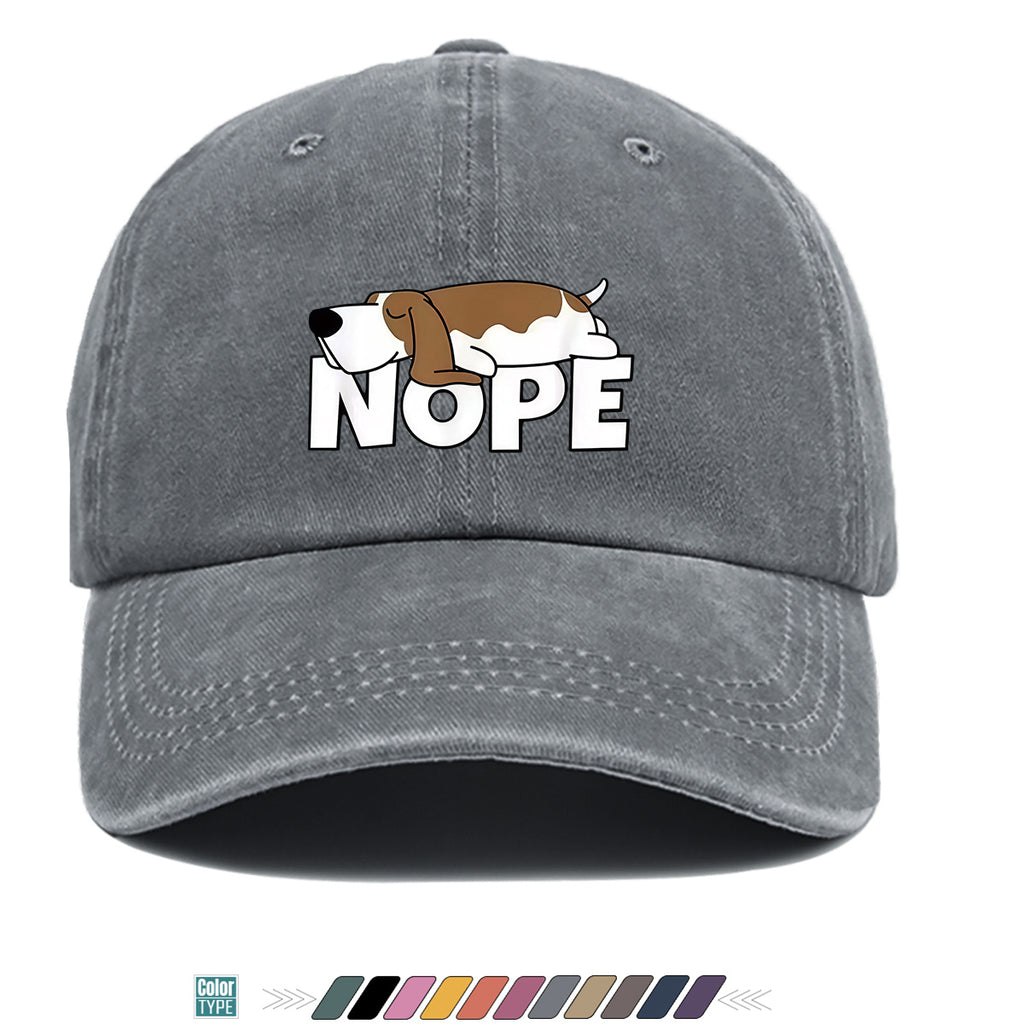 1pc Fun Cartoon Dog "NOPE" Printed Baseball Cap, Comfortable Breathable Sun Hat, Fashionable Individual Aesthetic Unisex Cap, Adjustable Size Casual Street Hat, Outdoor Sunshade Hat Suitable for Daily Commuting, Shopping, Parties, Travel, Sports
